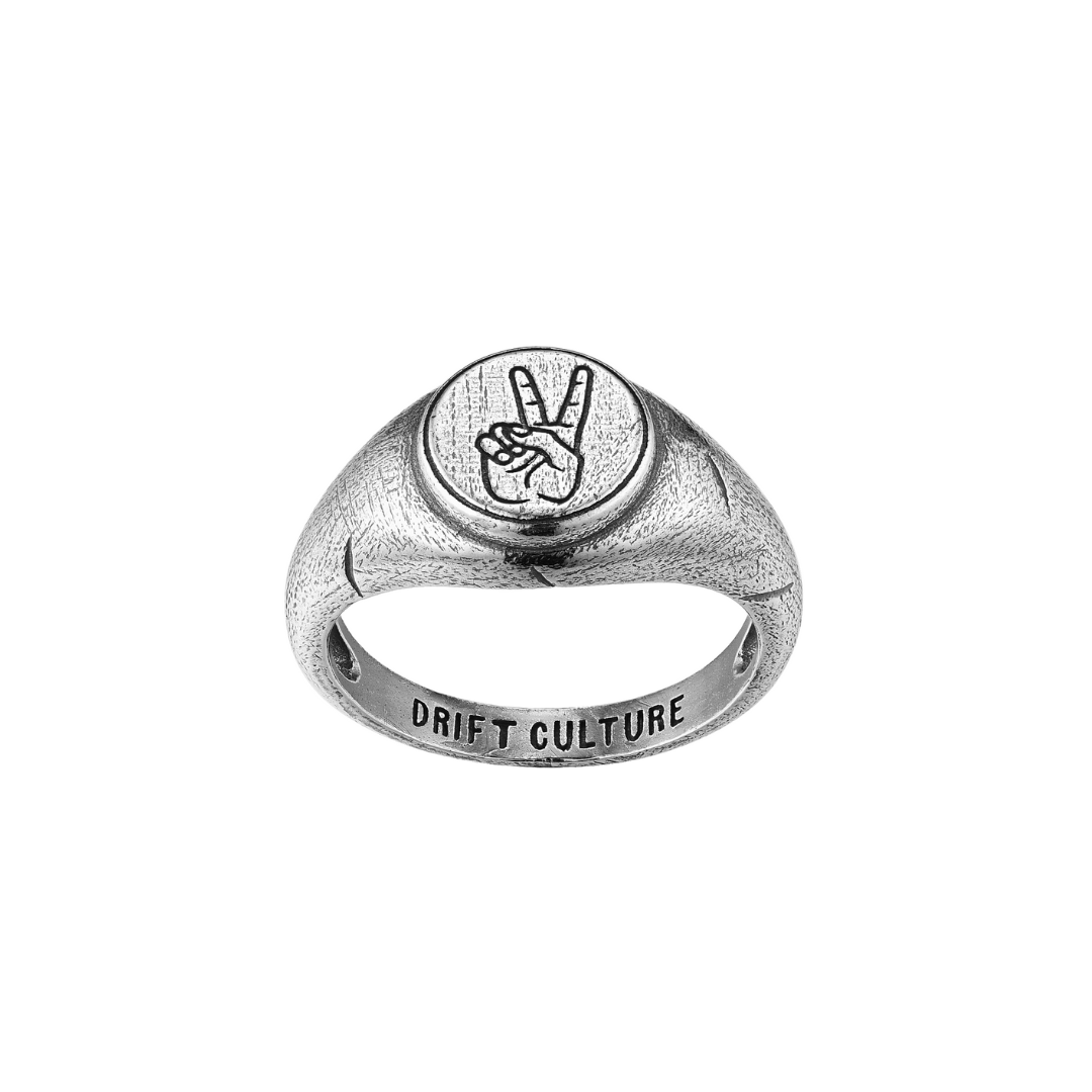 PEACE Ring in Antique Silver
